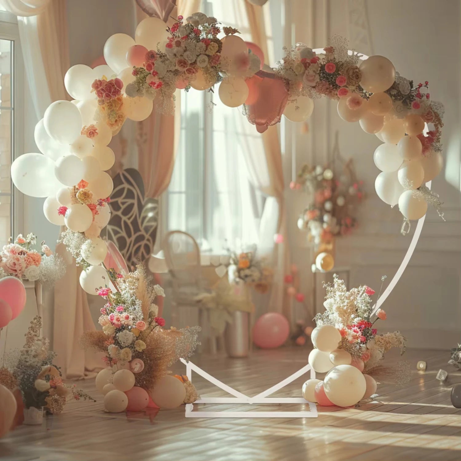 Heart-Shaped Balloon Arch Frame for Wedding Displays