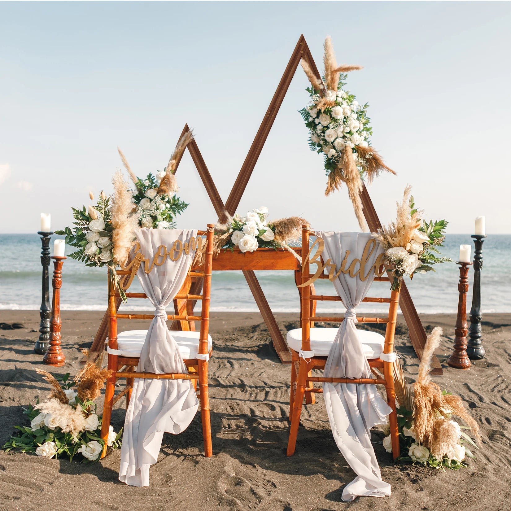 Adjustable Wooden Wedding Arch Backdrop Stand