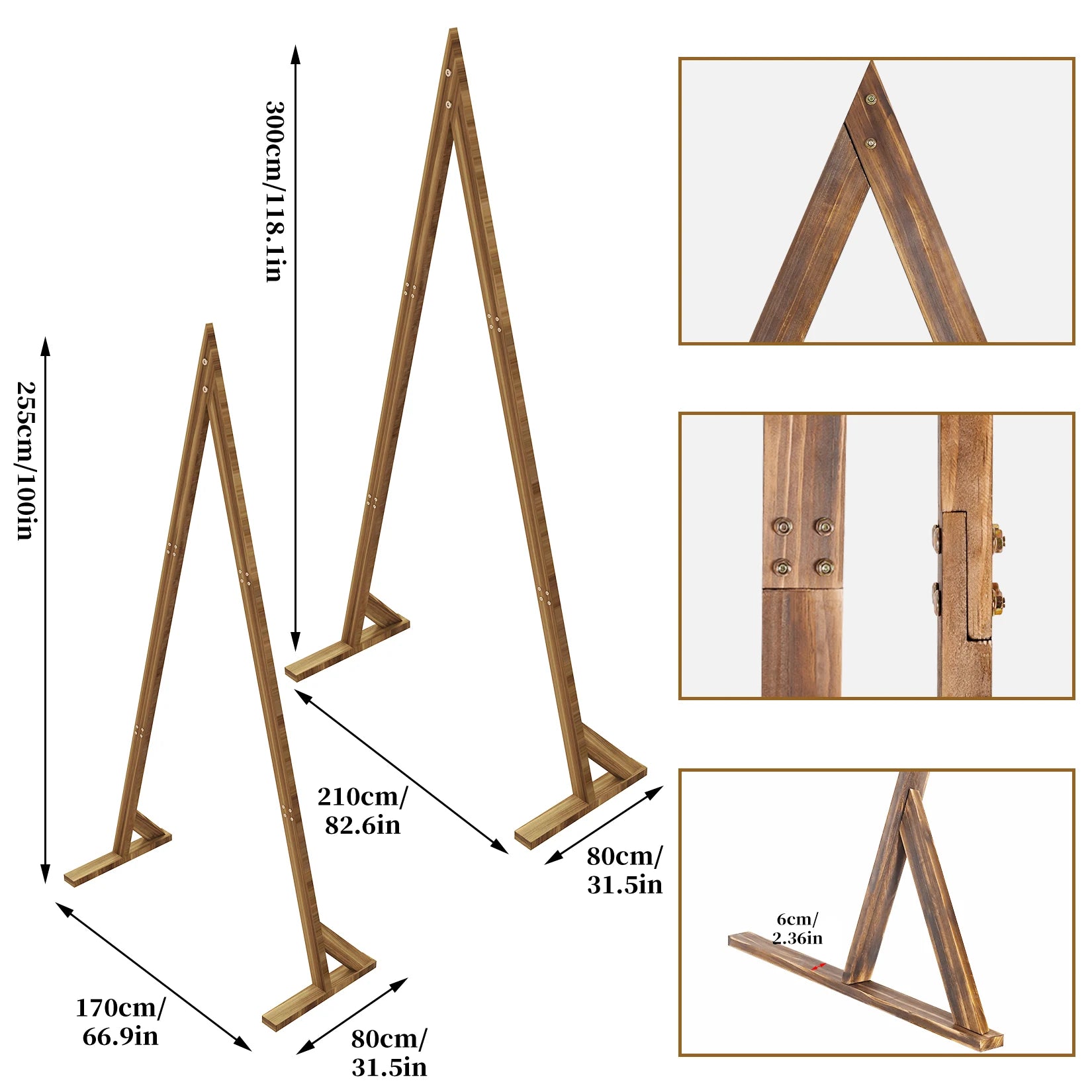 Adjustable Wooden Wedding Arch Backdrop Stand