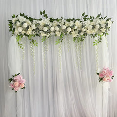 Luxury White Rose Wedding Centerpiece & Backdrop Decor