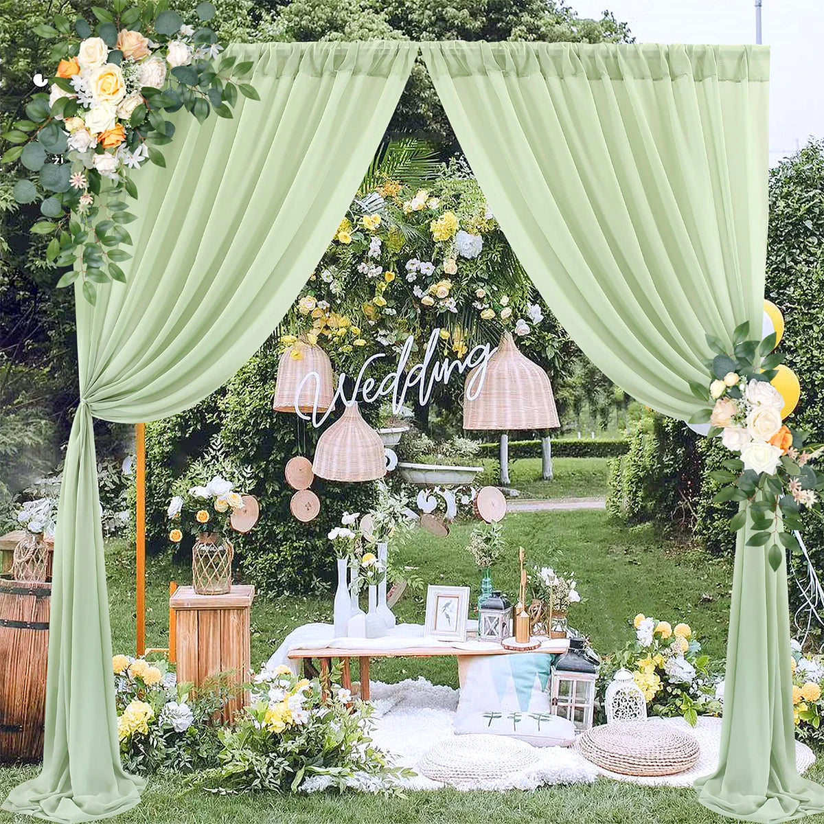 Chiffon Wedding Arch Drape