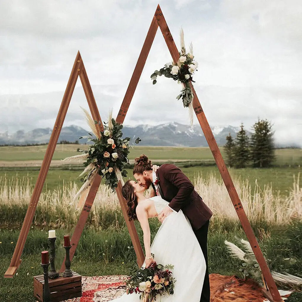 Adjustable Wooden Wedding Arch Backdrop Stand