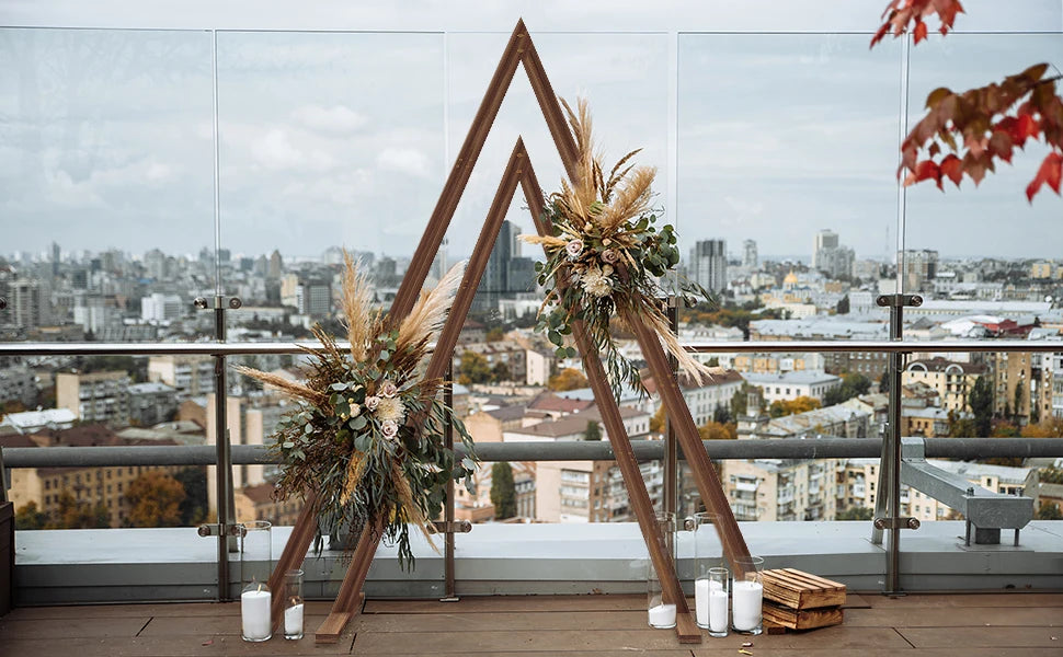 Adjustable Wooden Wedding Arch Backdrop Stand